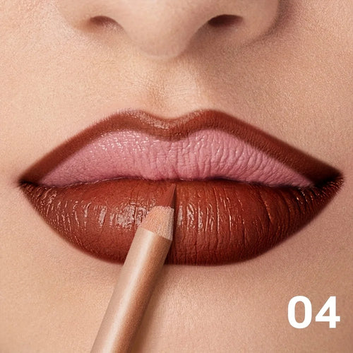 Lápis delineador labial fosco nude, à prova d'água de longa duração, à prova de manchas, contorno preciso, fórmula cremosa suave