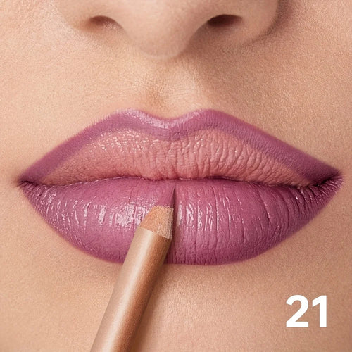 Lápis delineador labial fosco nude, à prova d'água de longa duração, à prova de manchas, contorno preciso, fórmula cremosa suave - Cor: 21